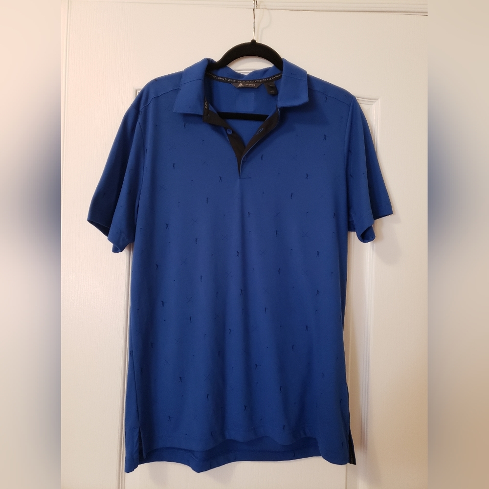 Men's Blue adiCROSS Drive Short Sleeve Polo size medium
